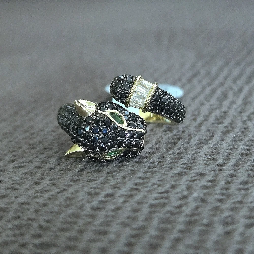 Cote d'Argent Black🖤 Panther Bypass Ring💍 - NWT